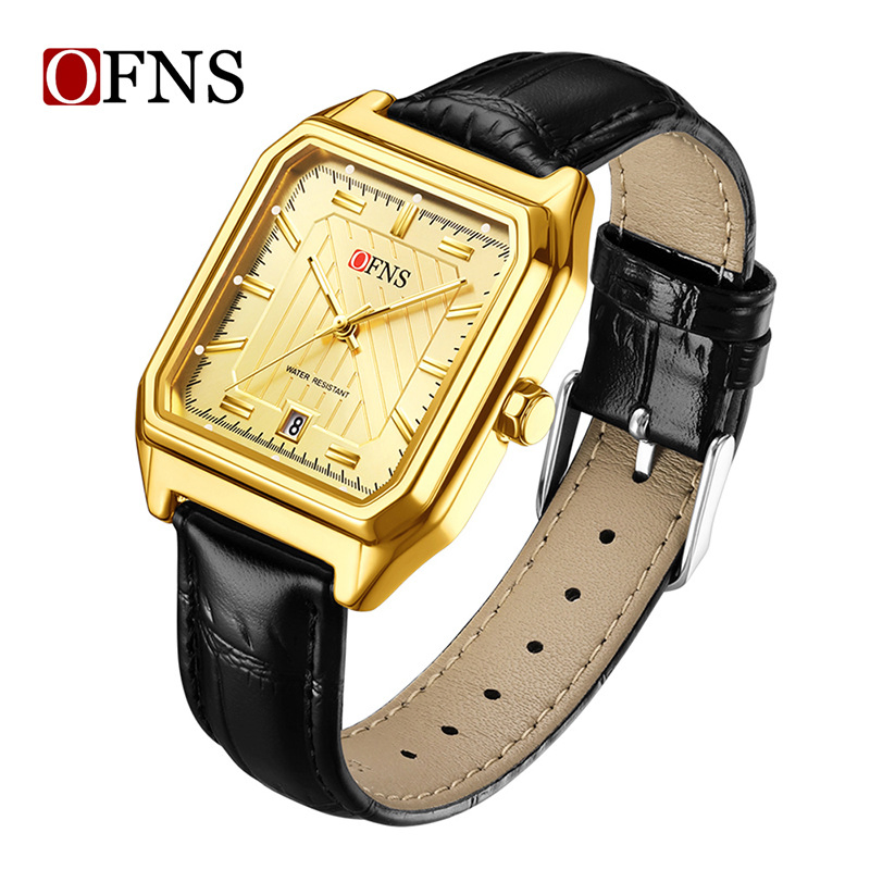 Unisex Minimalist Square Calendar Fashion Watch Luminous Waterproof Quartz Wristwatch