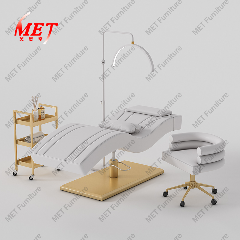 Кровать косметическая регулируемая для бровей ресниц Золотая база