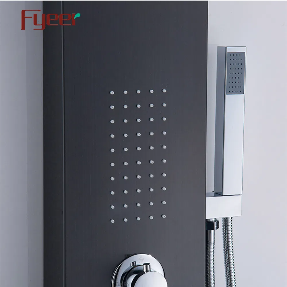 Fyeer Black Panel Shower with Split Shower Head