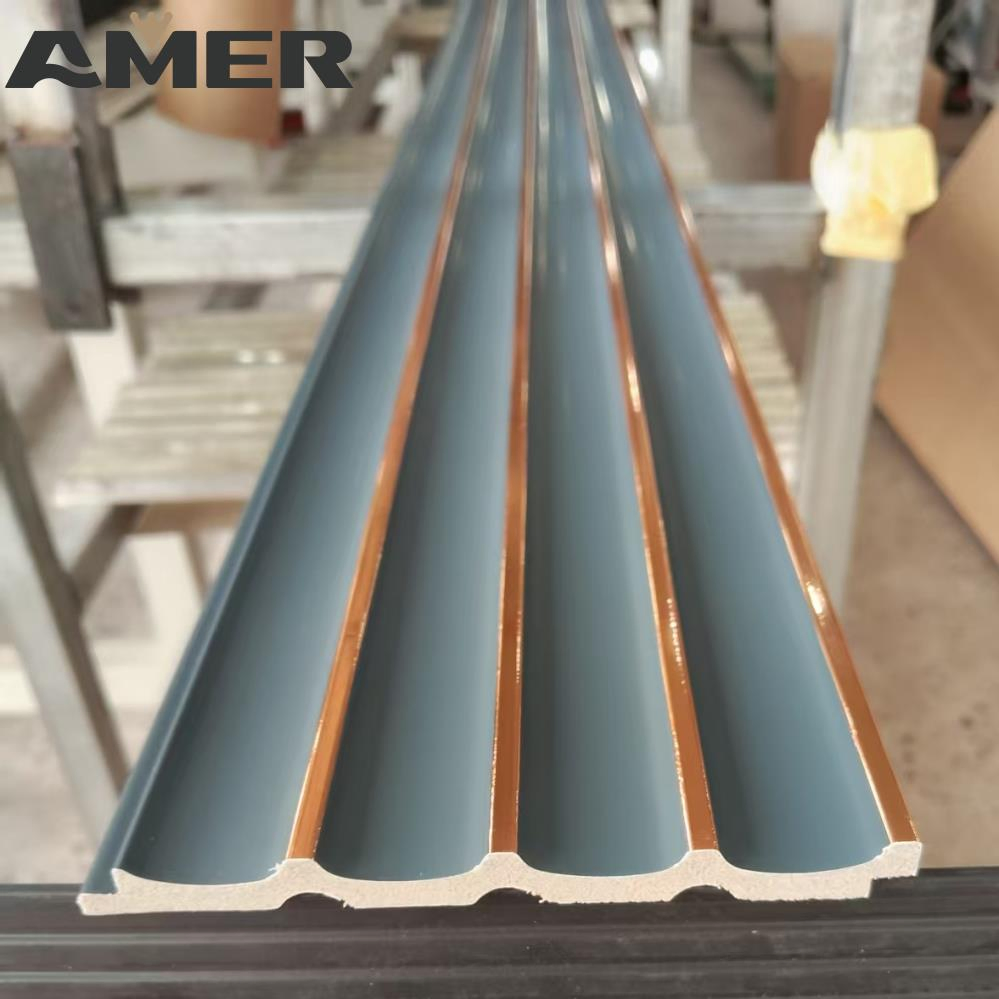 Flexible Fluted PS Charcoal Louvers Wall Panels