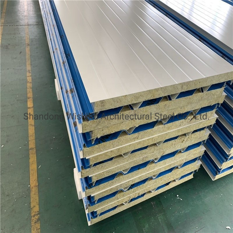 Building Material High-Density Rockwool Insulated Metal Panel for Roof/Wall Cladding System