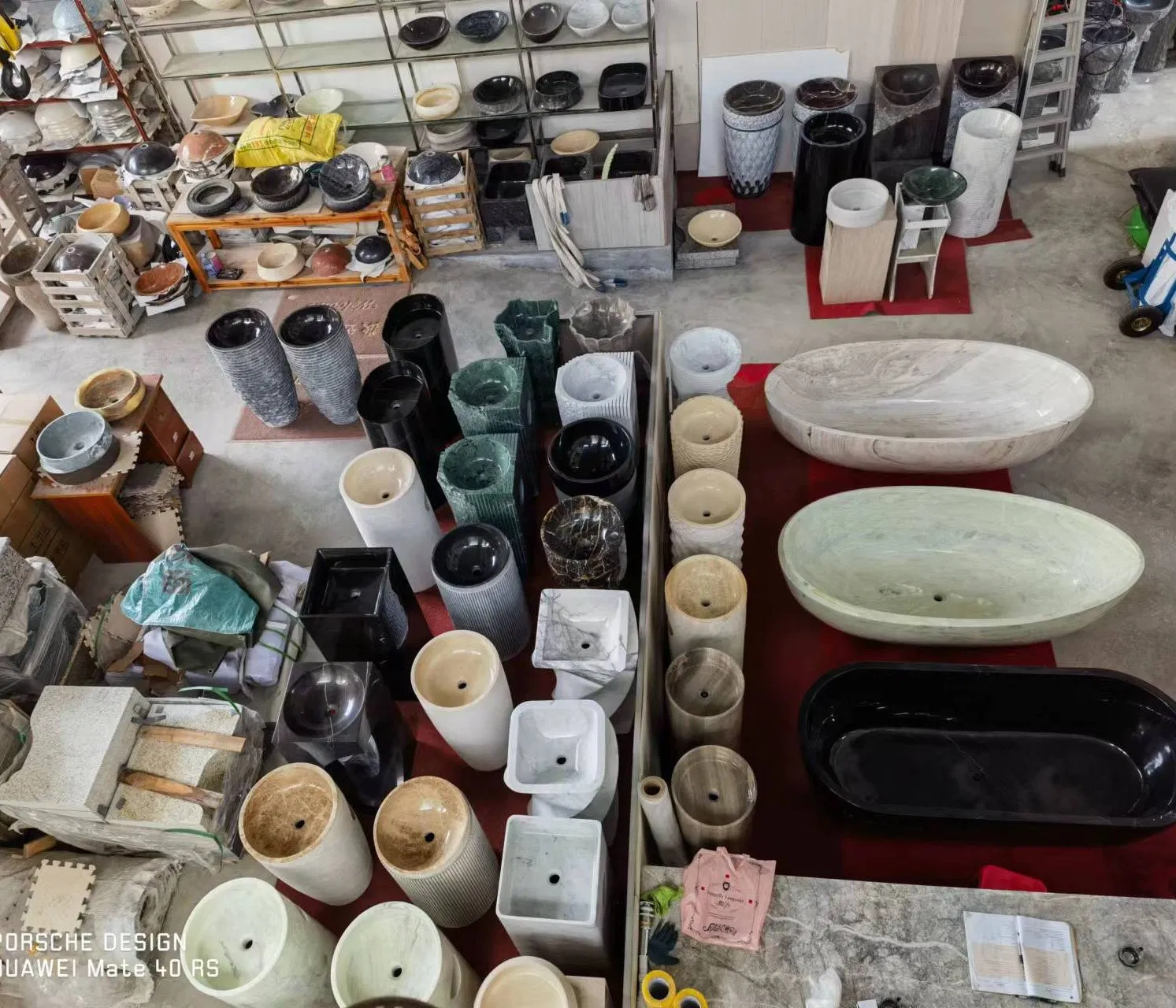 Раковина из белого мрамора, круглая, для ванной