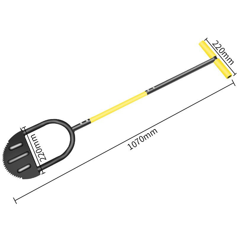Garden Edger Lawn Tool Half Moon Edger with Steel Blade Long Rubber Handle Wide Footplate