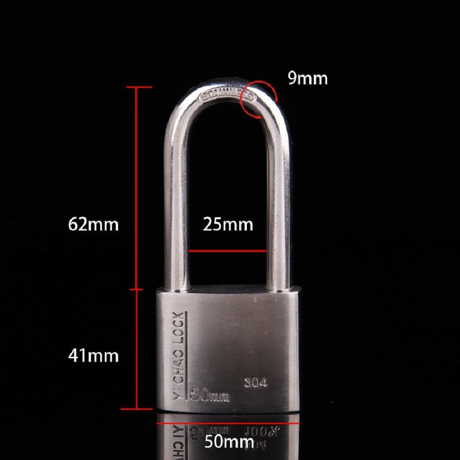 304 Stainless Steel Padlock Long Beam Waterproof Rust and Rust Resistant Locker