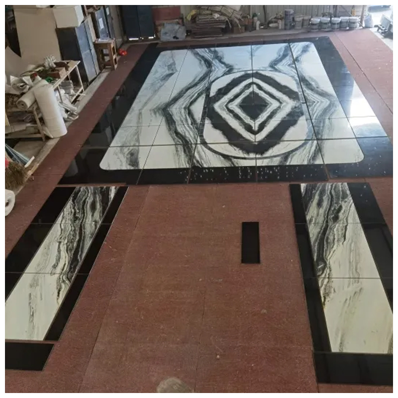 Brazilian Panda White Quartzite Bookmatched Tiles
