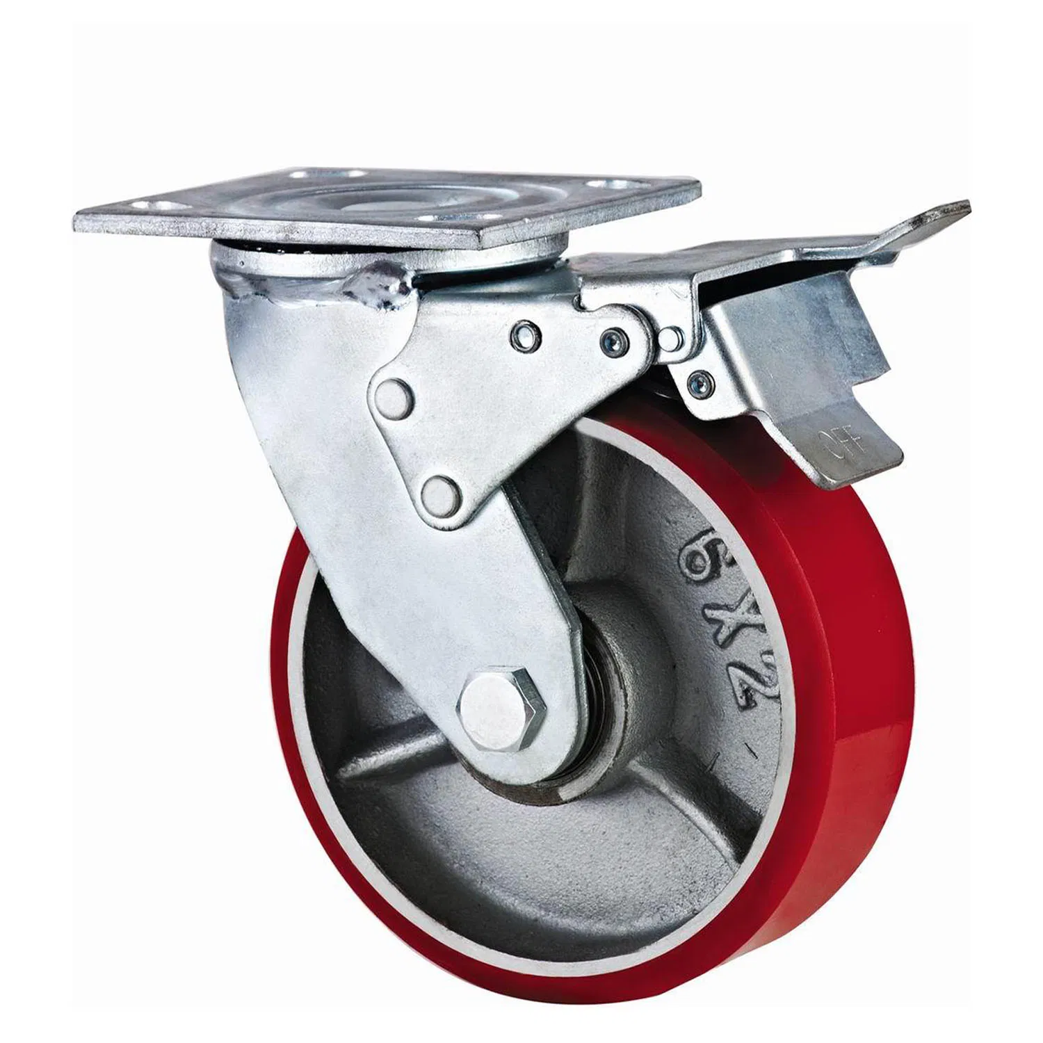 Custom Caster Wheel Heavy Duty Durable Swivel PU on Cast Iron Caster