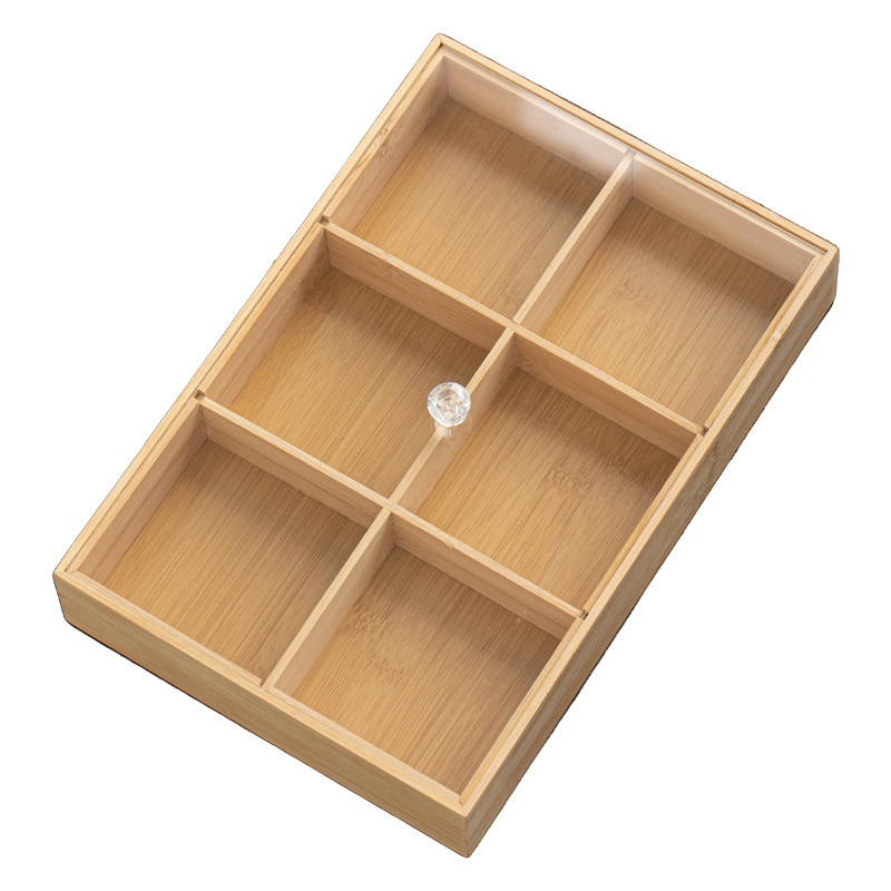 Dried Fruit Bamboo Box, Nut Plate, Household Dim Sum, Bamboo Dividing Plate