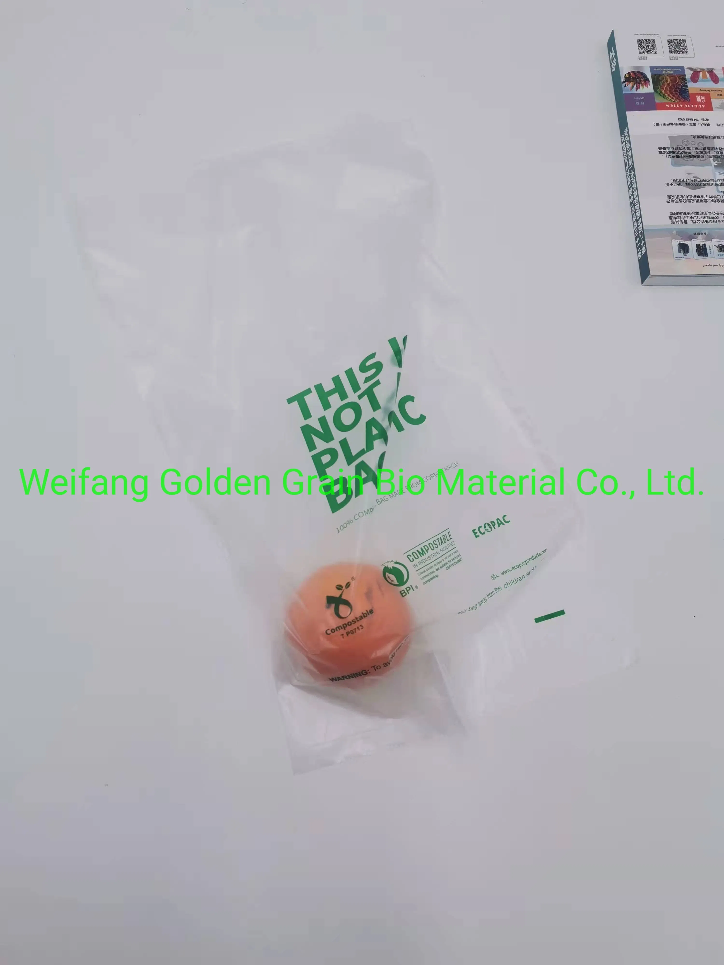 PLA Pbat Biodegradable and Compostable Clear Produce Bags Food Packing Bags
