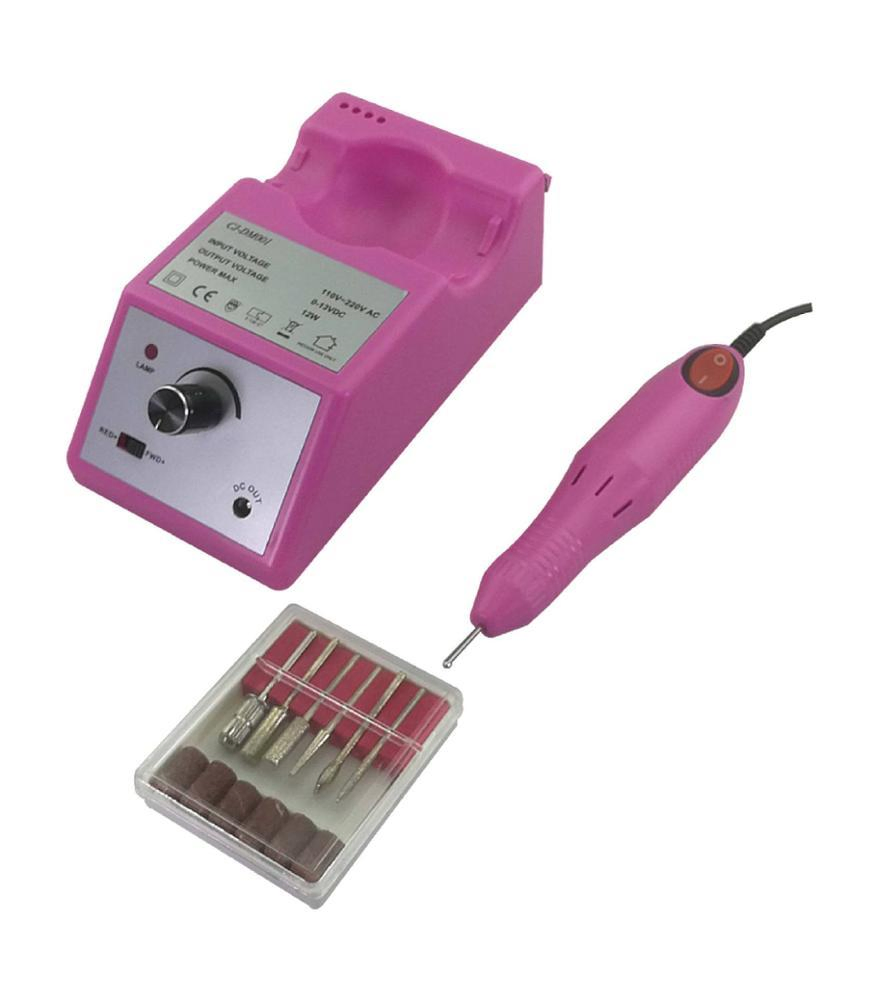 25000rpm Manicure Pedicure Kit Electric Nail Art File Drill with 6 Drill Bits for Finger Toe Nail Care