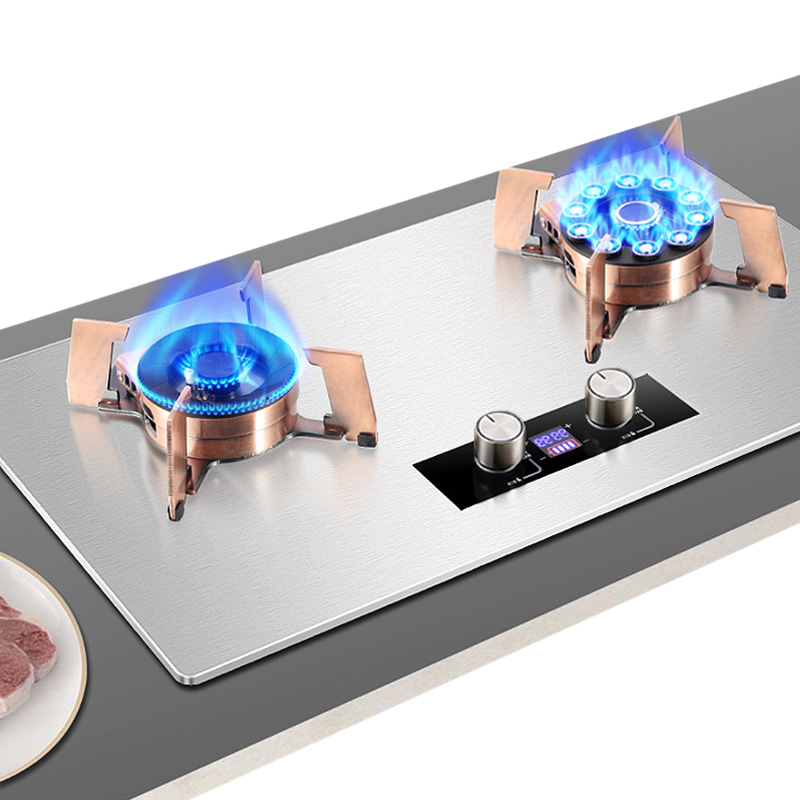 Wholesale Advanced Technology Timer Function Rose Gold Tabletop Upturn Furnace Head High Power 2 Burner Cooktops Gas Stove
