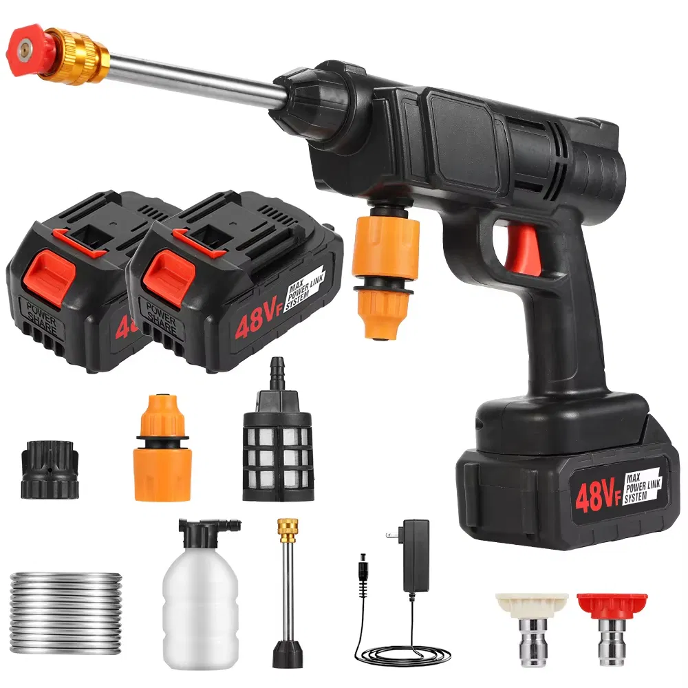 21V ABS Plastic Car Washer Gun 120W Power Manual Pressure Washer Efficient Wireless Car Cleaning Tool