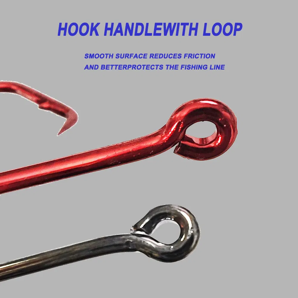 Alpha Hot Sale Red Black 7381 Sport Circle Fish Hooks 1#-6# 1/0#-10/0# Saltwater Strong Carbon Steel