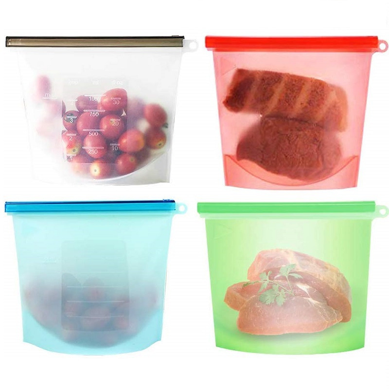 BPA Free Kitchen Refrigerator Frozen Food Household Food Grade Fruit and Vegetable Storage Sealed Bag Vacuum Silicone Fresh-Keeping Bag