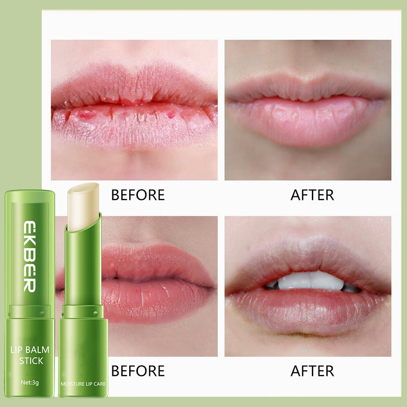 Organic Jojoba Seed Oil Moisturizing Nourishing Green Chamomile Lip Balm Lipstick Vegan Clear Lipstick