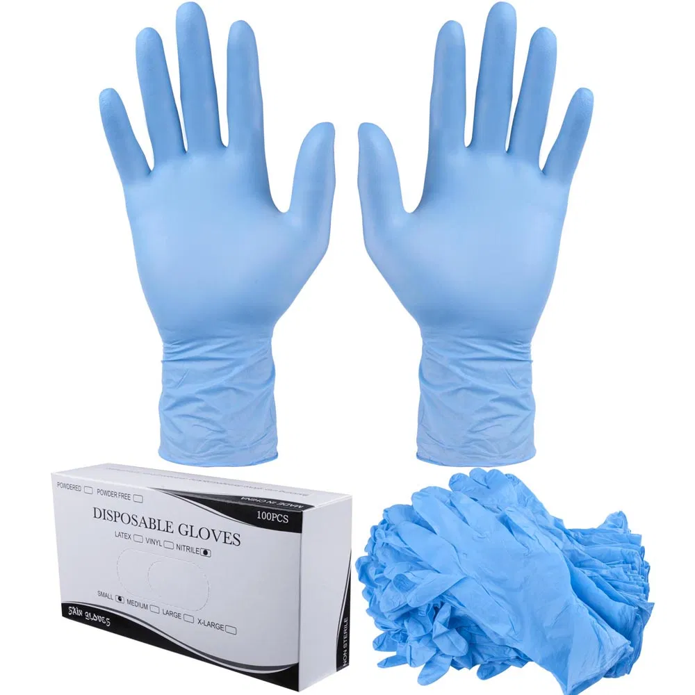 Black Blue Purple Powder Free Protective Medical Disposable Examination Nitrile Gloves