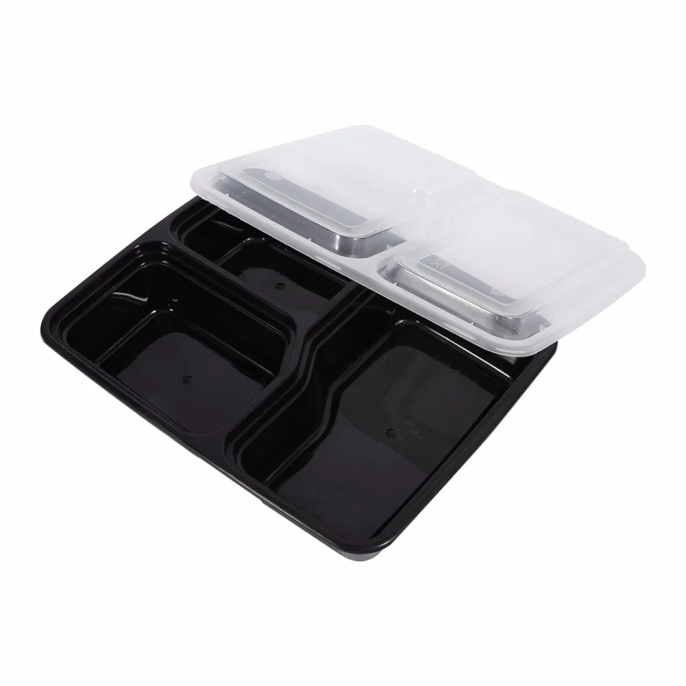 China Suppliers Black Microwave Disposable Plastic Packaging Bento Lunch Food Container