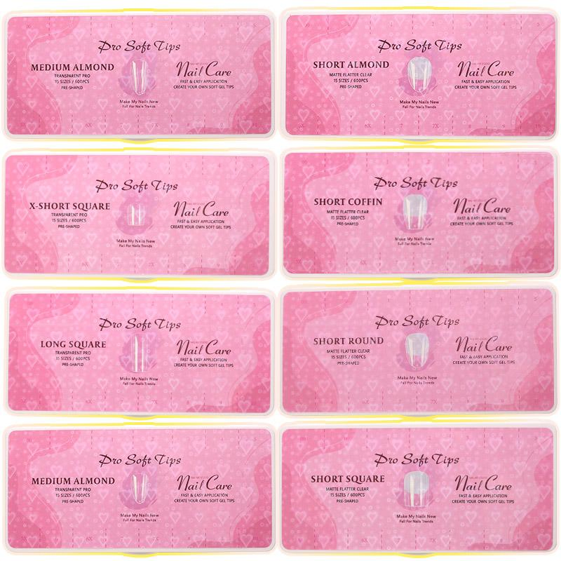 Factory Price Fake Nail Acrylic Transparent Long Coffin Artificial Nail for Beauty