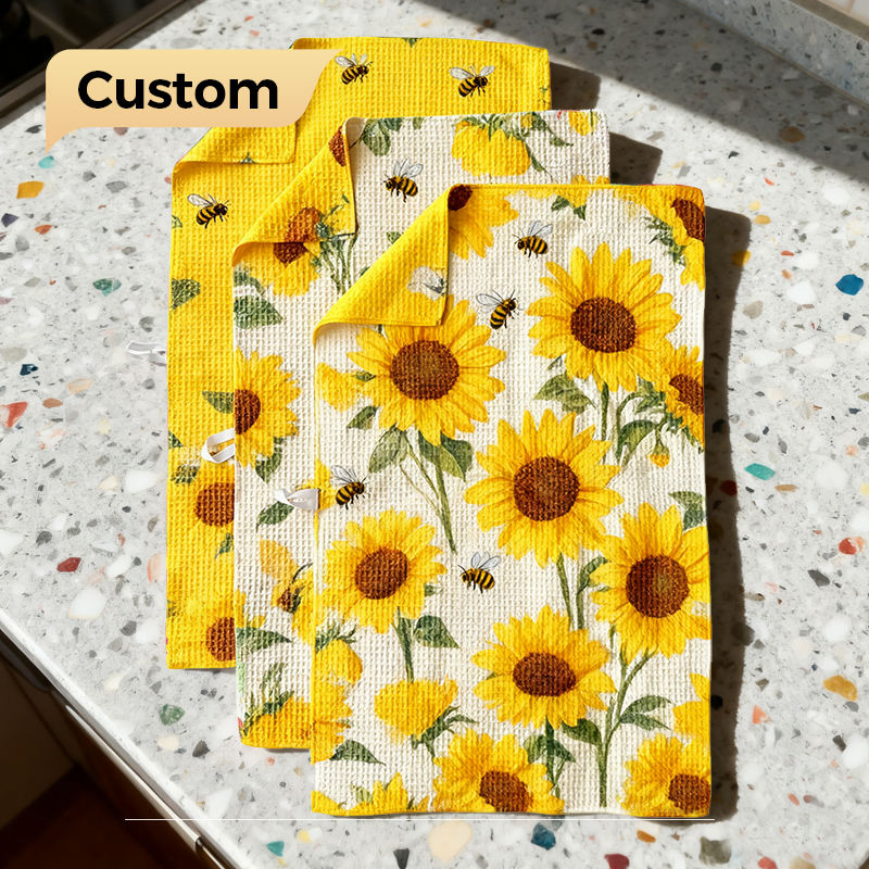 Classically Woven and Traditional Kitchen Tea Custom Logo Towels for Nostalgic and Utterly Cozy Feeling During Holiday Baking Sessions
