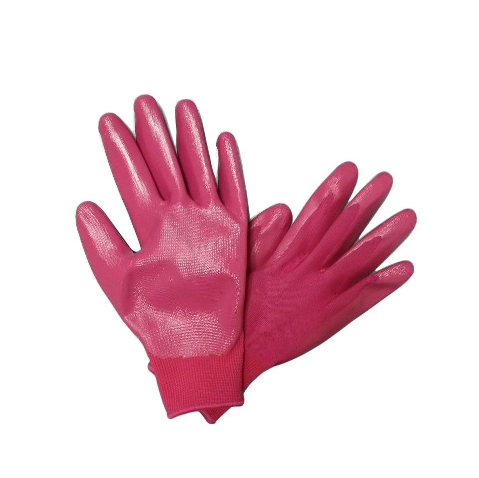 Floral Ladies Palm Coated Nitrile Gloves Gardening Gloves Work Glove