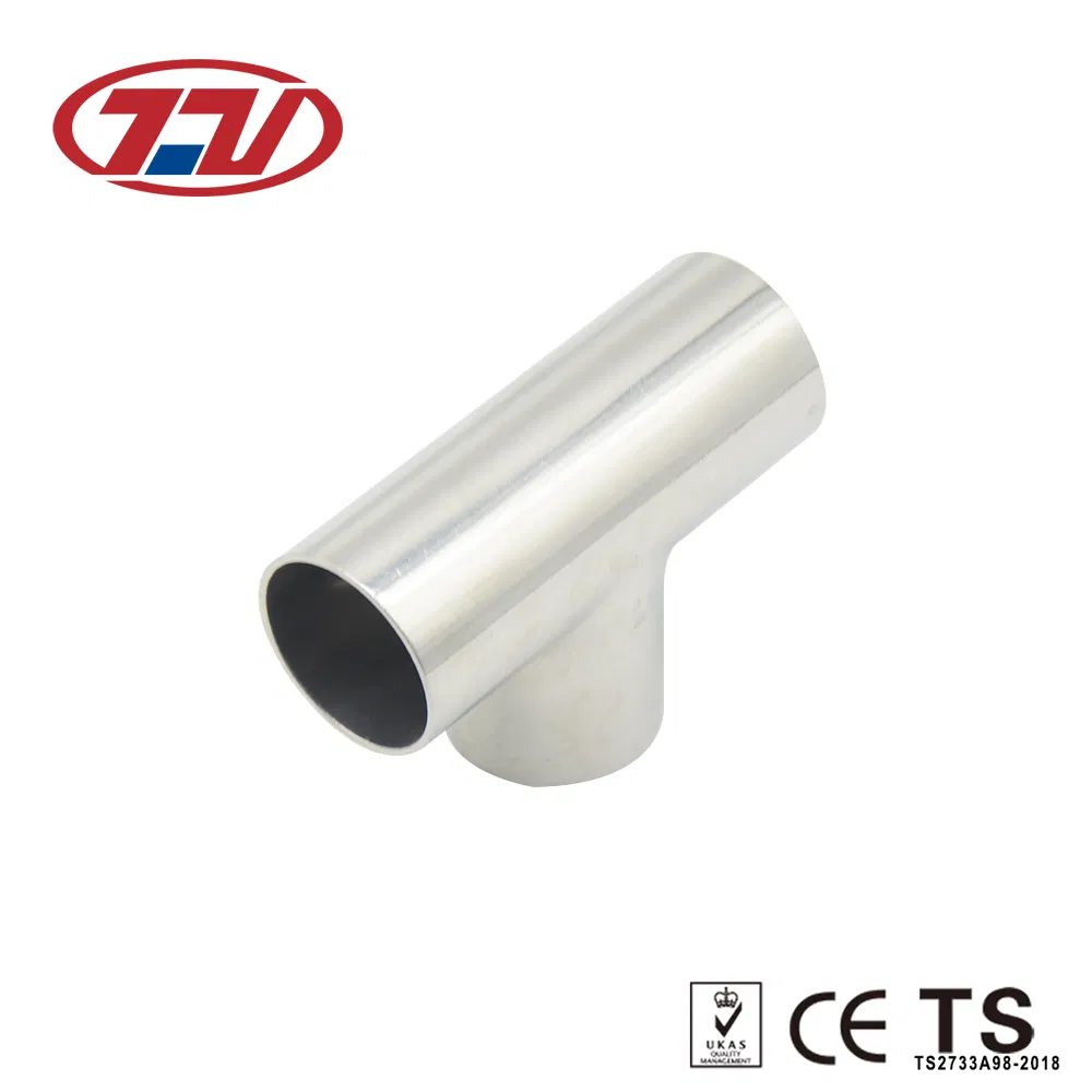 SS304/SS316L Sanitary High Quality Weld Equal Tee with Bright Surface