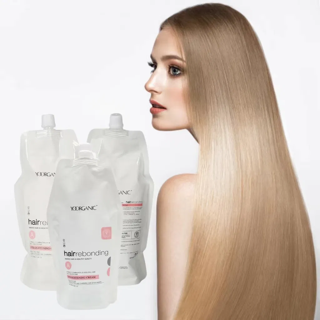 Professional Moisturizing Hair Straightening Perm Lotion Permanent Hair Rebonding Cream for Salon Use 1000ml*2