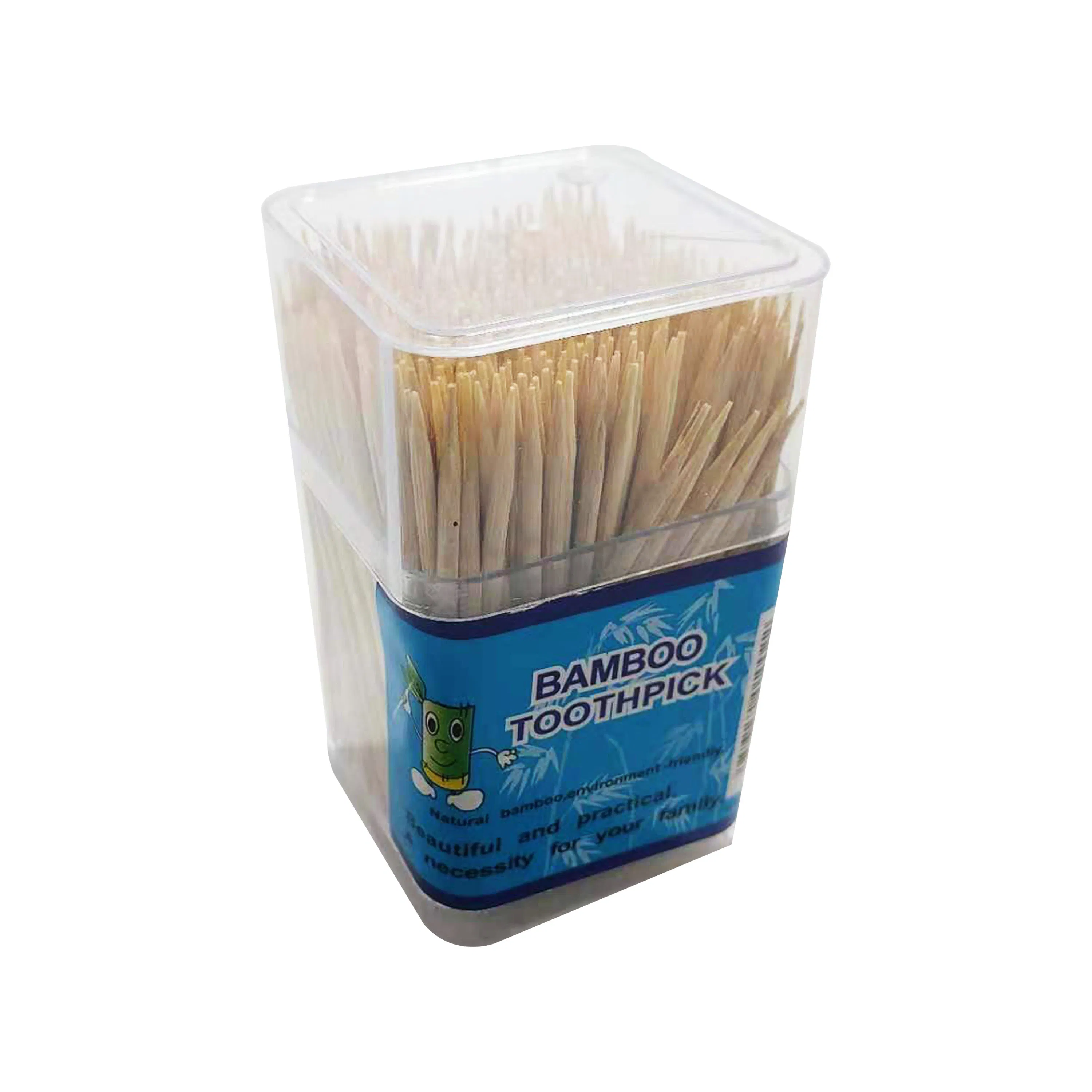 Disposable Bamboo Toothpicks, Bamboo Dental Toothpick with Plastic Containers