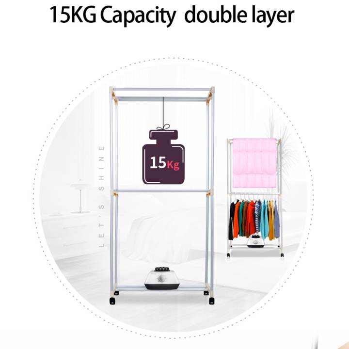 Low Noise 15kg Capacity Clothes Dryer with 4 Wheels for Easy Mobility