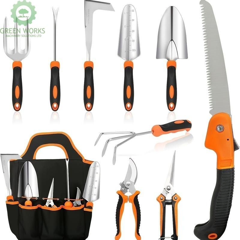 Best Gardening Tools with Heavy Duty 10PCS Yard Tools with Non-Slip Handles, Gift Tote Bag Included Top Sale Equipment