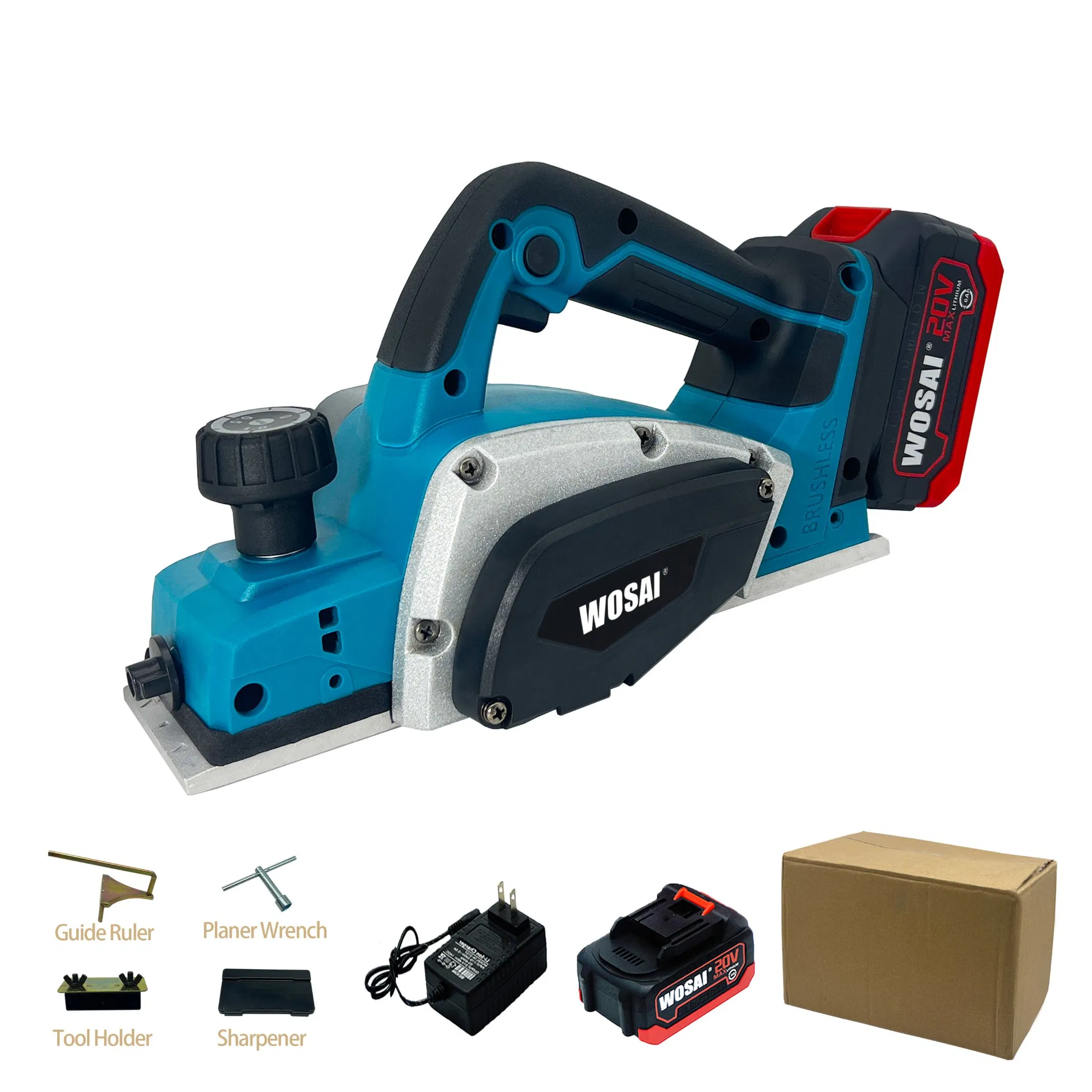 Электрорубанок Wosai 20V аккумуляторный, бесщеточный