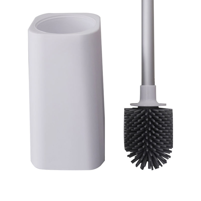 High-Elevated Aluminum Storage Box with Soft Brush Head Protective Cleaning Brushes for Toilet Glaze Surface