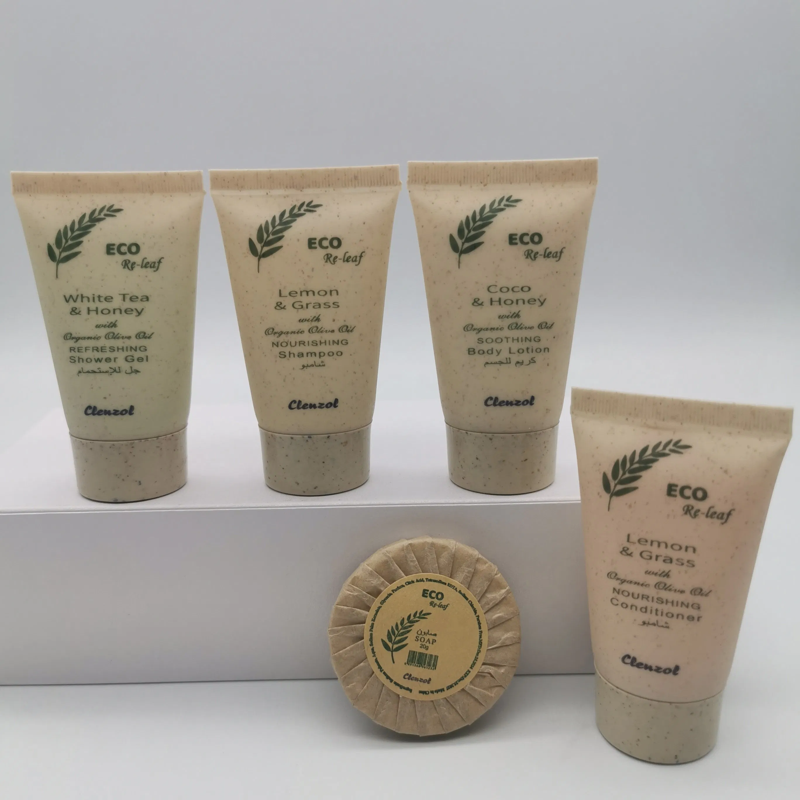 Custom Factory Biodegradable Wheat Straw Hotel 30 Ml Shampoo and Conditioner