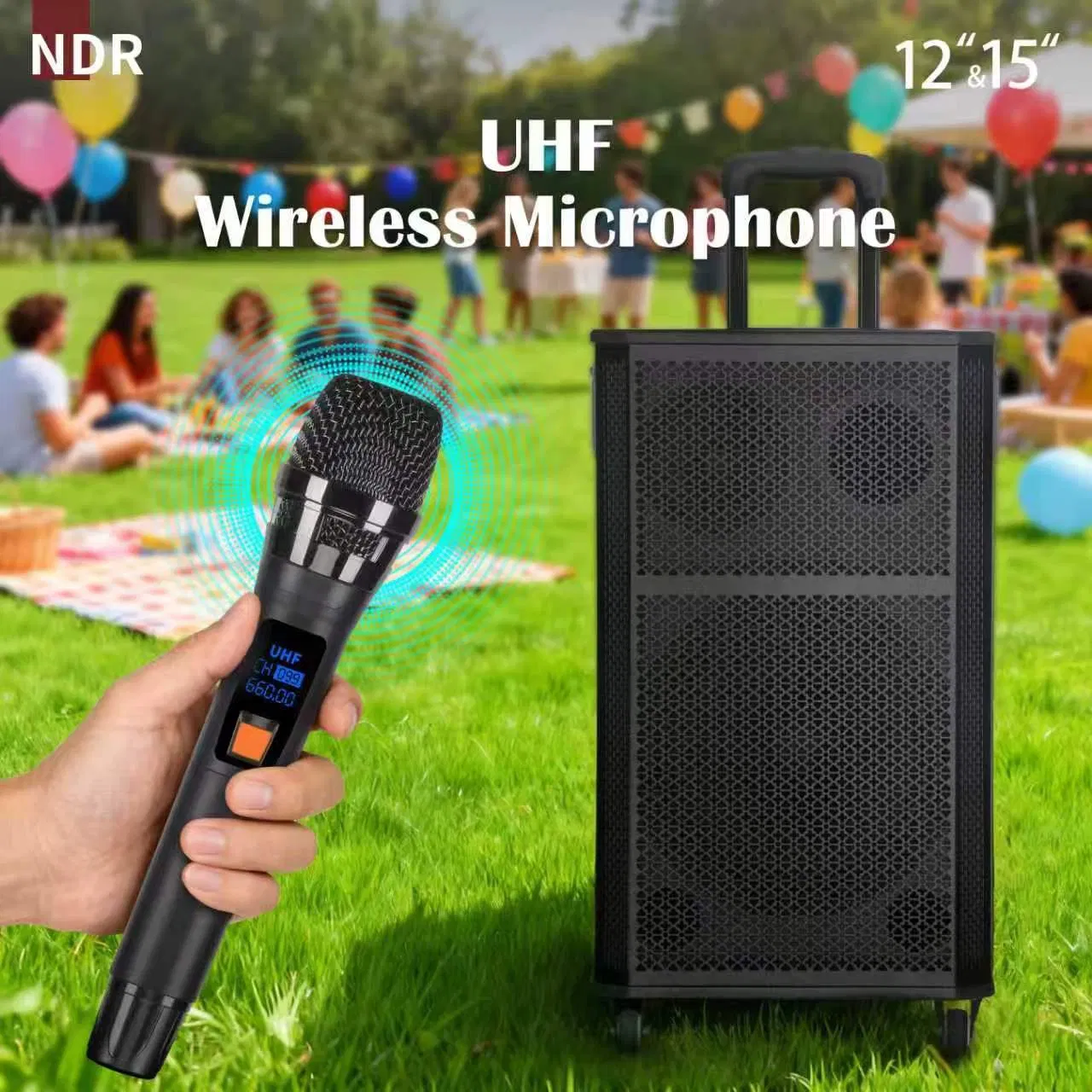 Wireless Portable Trolley Wooden Blue Tooth Ndr-415 Speaker