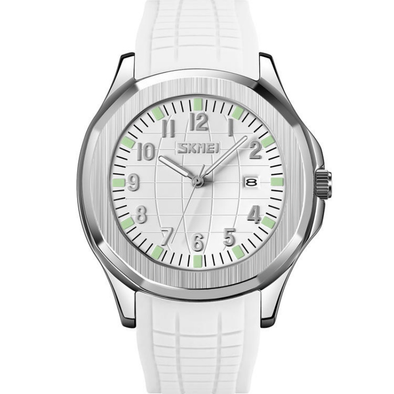 Luminous Business Stylish Silicone Strap Men Wristwatch Big Dial Waterproof Quartz Watches