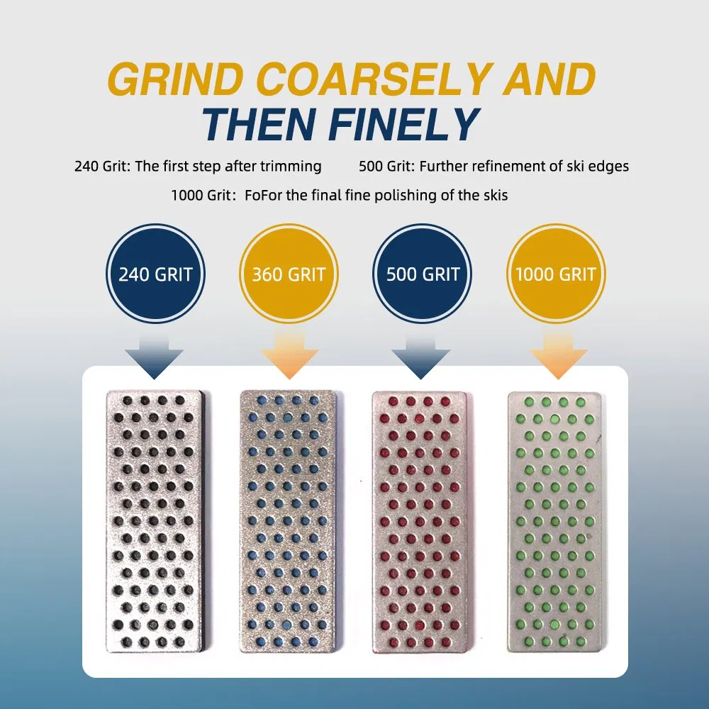 Ski and Snowboard Diamond Edge Files Diamond Whetstone Ski Edge Sharpeners for Skiers and Snowboarders