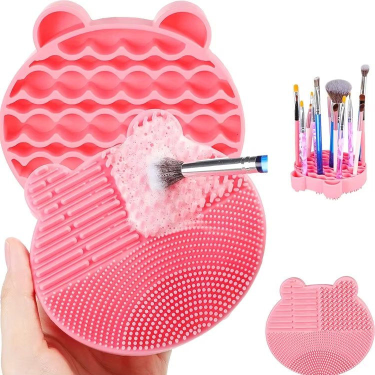 Silicone Makeup Brush Holder Portable Silicone Travel Cute Makeup Brushes Cleaner Organizer