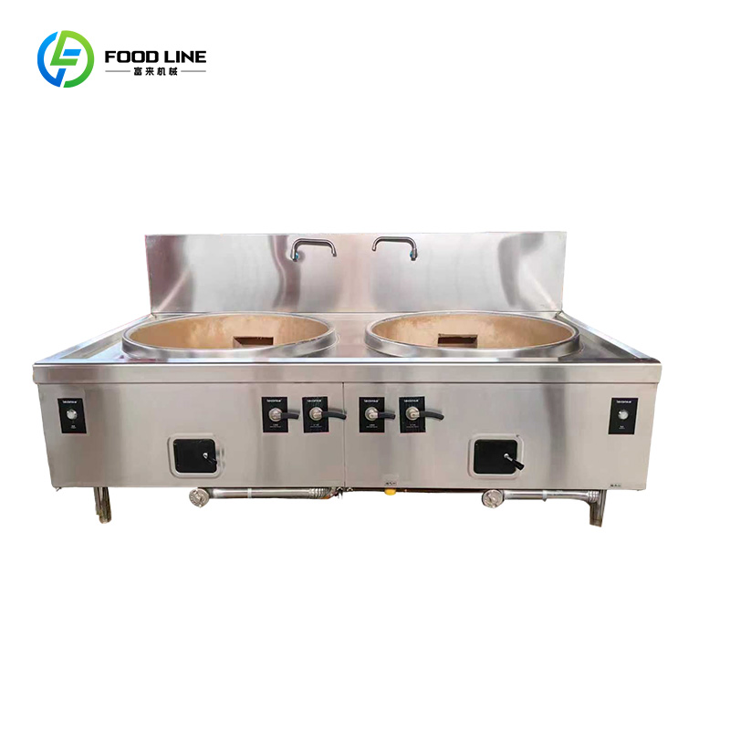 Commercial Gas Wok Stove Stainless Steel Body Multi-Burner for Restaurant