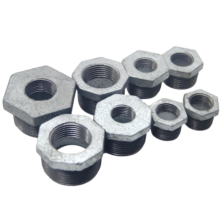 China Sale NPT Thread Malleable Iron Pipe Fitting Reducing Bushing 3/4*1/2 Inch Male and Female Bushing