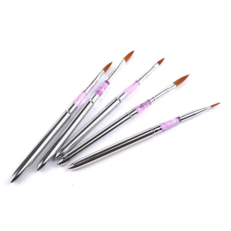 Silverr Handle Brush on Nail Glue Private Label Nail Acrylic Brush Brush for Nails