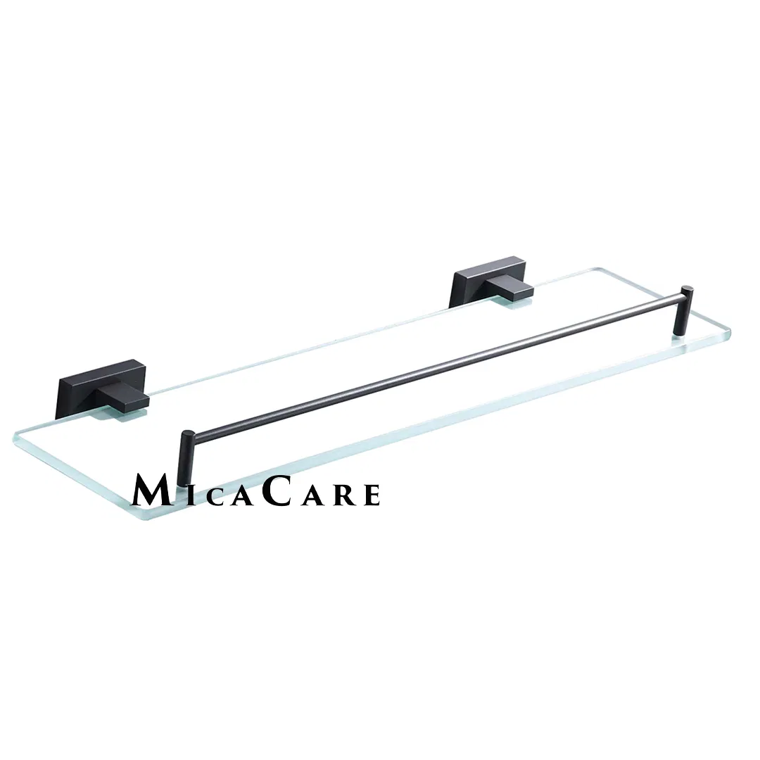 Tempered Glass Wall Rack with Stainless Steel Invisible Installation Support