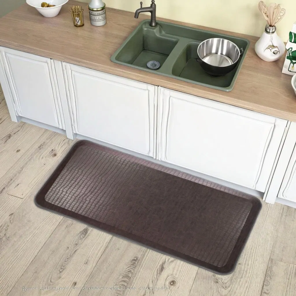 Custom Design Recycled PU Foam Core Anti-Fatigue Kitchen Office Standing Mat with PVC Top Layer