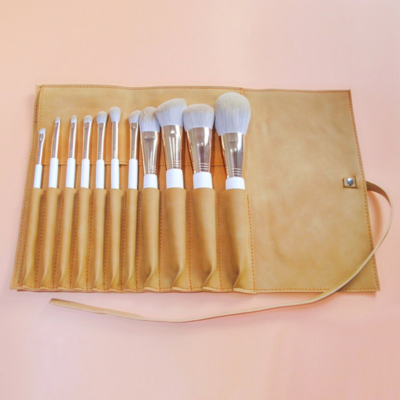 Makeup Brushes 11PCS White Wooden Handle Private Label Makeup Brush Set Private Label Factory Price