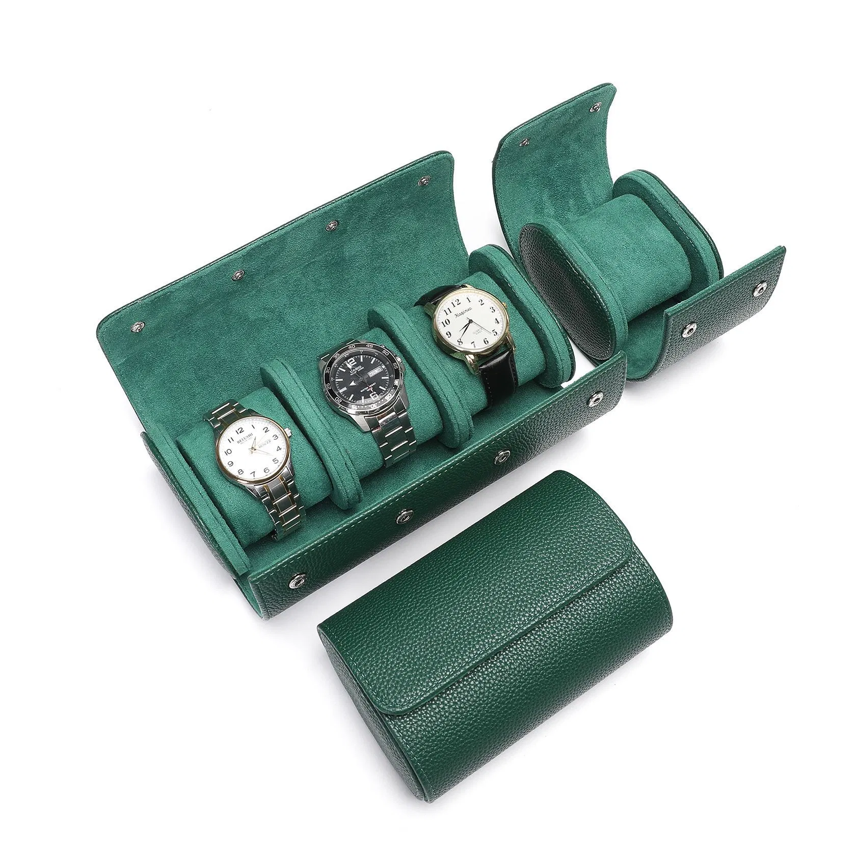 3 Slot Watch Roller Jewelry Custom Logo Watch Box Luxury Watch Leather OEM for Men and Women