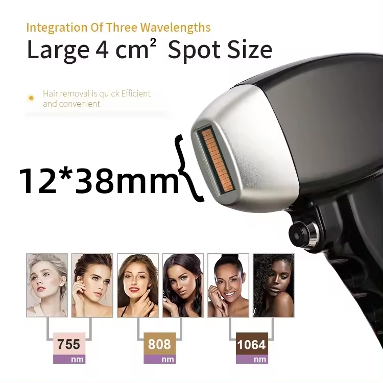 Diode Laser Hair Removal with 1600 Watt Triple Wavelength