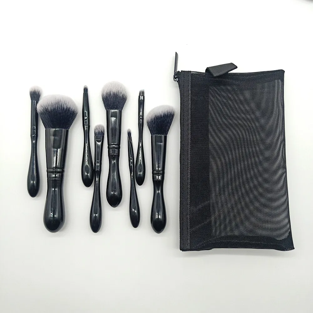 8 PCS Black Eyeshadow Lip and Face Make up Set Brush Tools