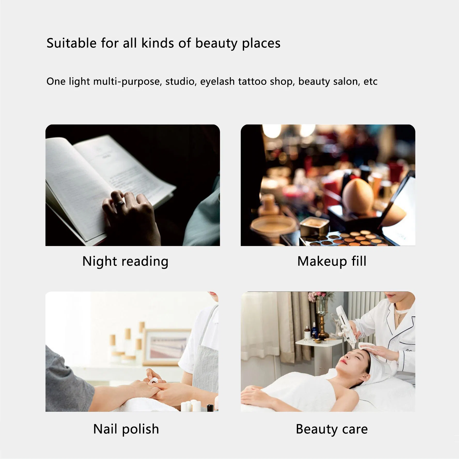 Professional Customized Half Moon Nail Lamp Display Screen LED Nail Table Lamp Ui Smart Display Manicure Table Light