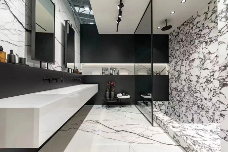 Premium White and Purple Sintered Stone for Luxury Spaces