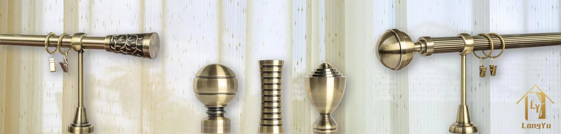 25mm Plating Curtain Pole Decoartion, Curtain Pole Hardware