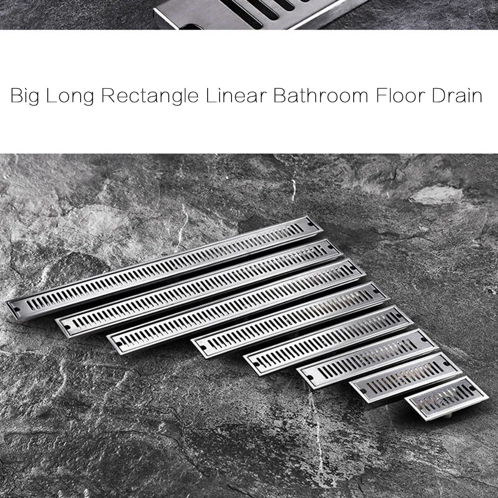 Прямоугольный линейный трап для пола из нержавеющей стали