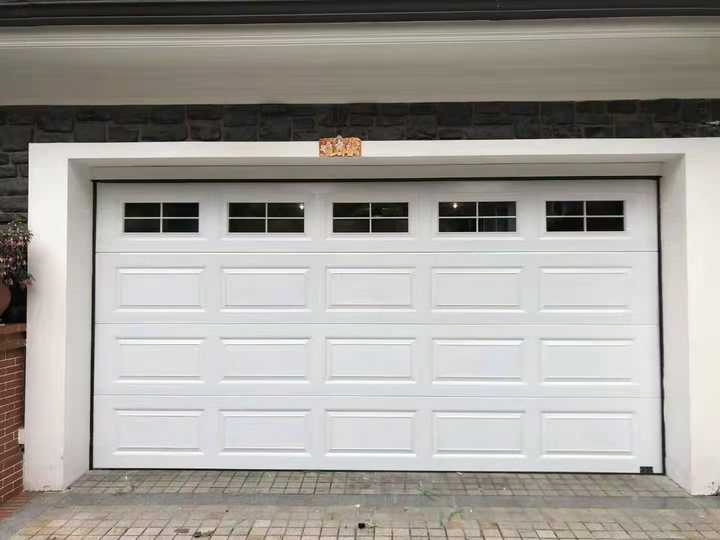 Customized Modern Design Steel Sliding Sectional Garage Door with Automatic Pedestrian Door and Finished Surface