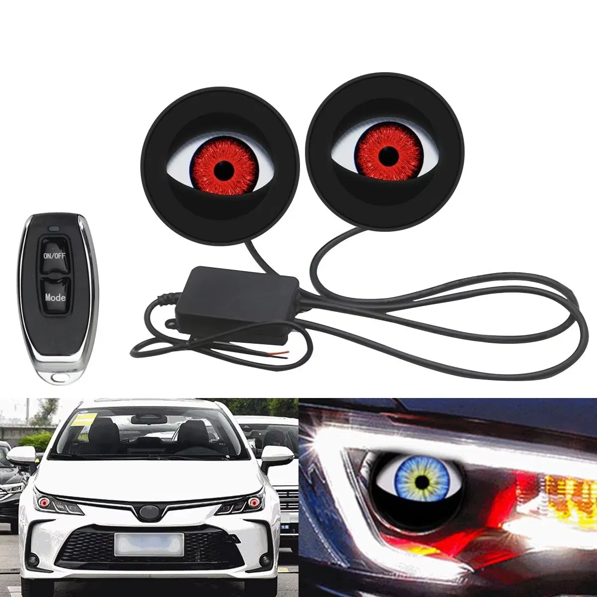 LED фара 3 дюйма с динамической подсветкой Devil Eye